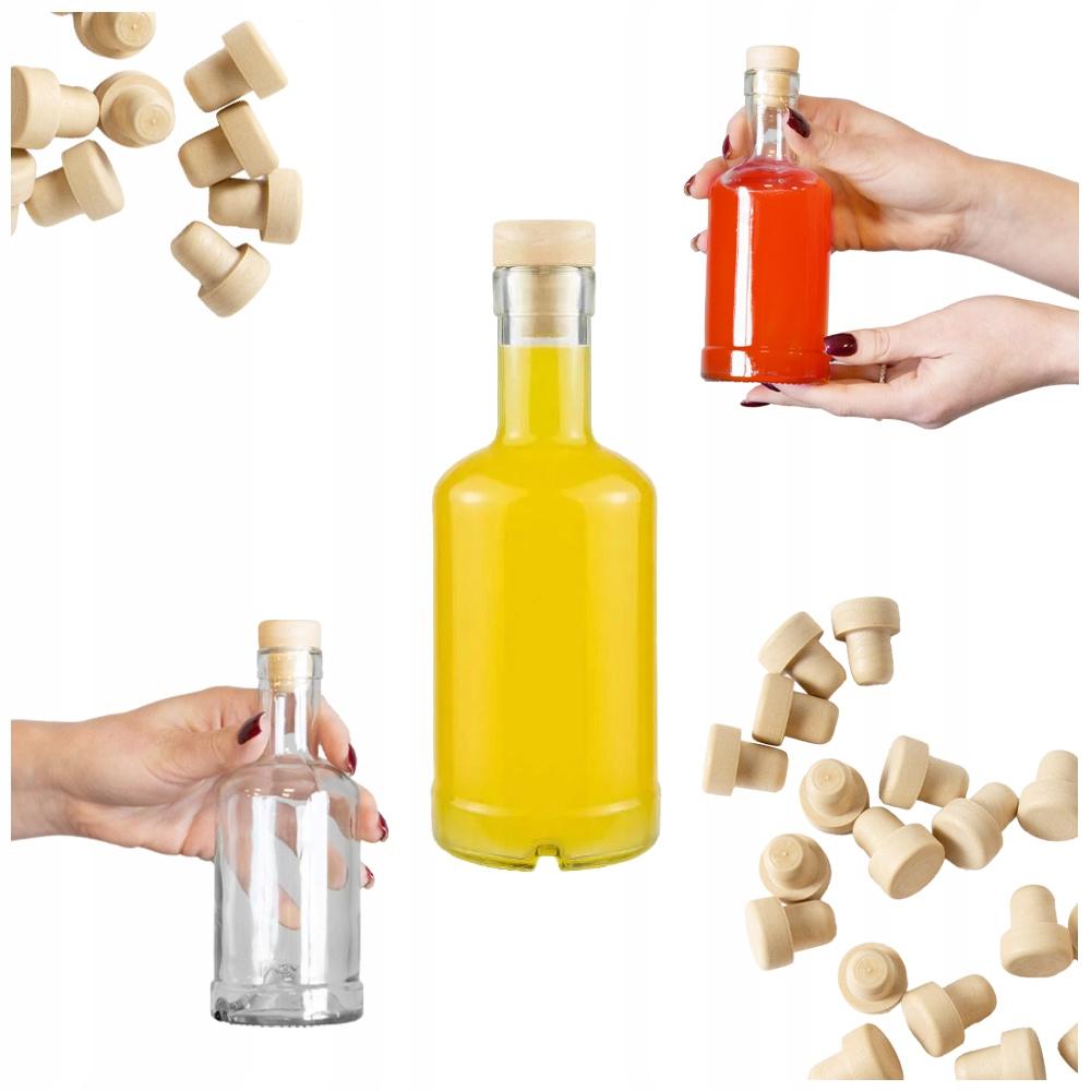 Tadek Glass Bottle 250ml For Liqueurs Alcohol Juice With Cork