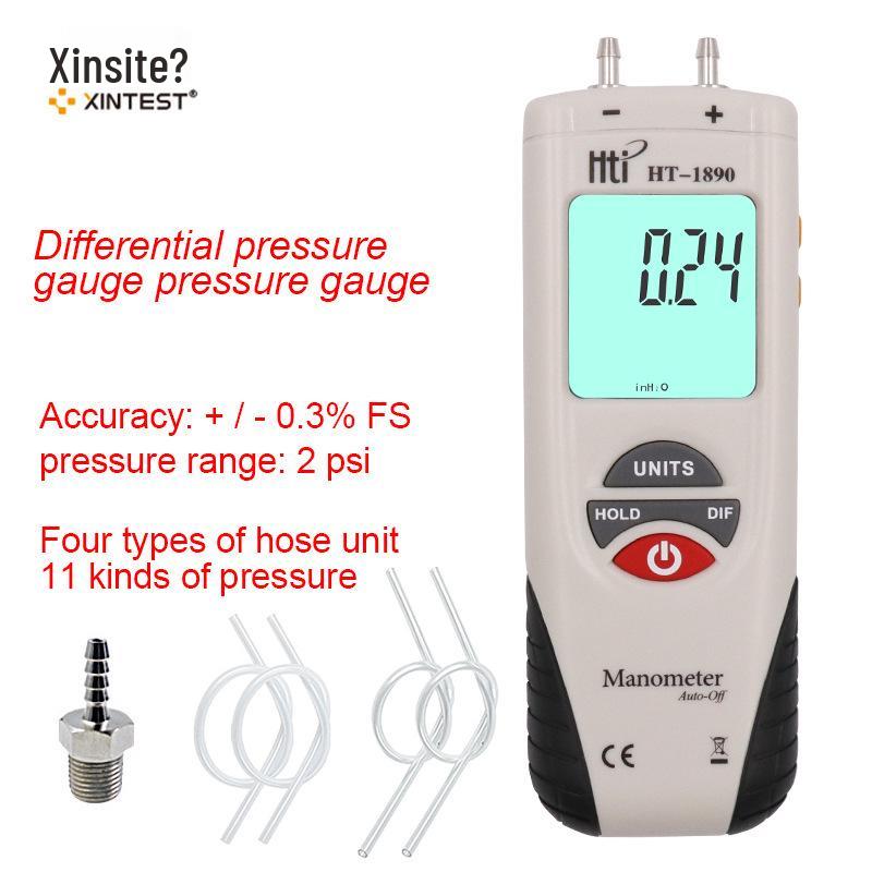 HT1890 Handheld Differential Pressure Meter for Car Repair and Pipeline Air Pressure Measurement.