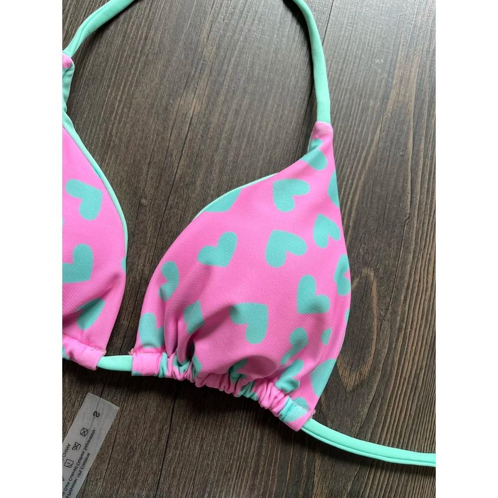 Cute Print Thong Women Swimsuit Push Up Sexy 2025 Bikini Set 2-piece Swimwear Female Beachwear Bathing Suits Biquini
