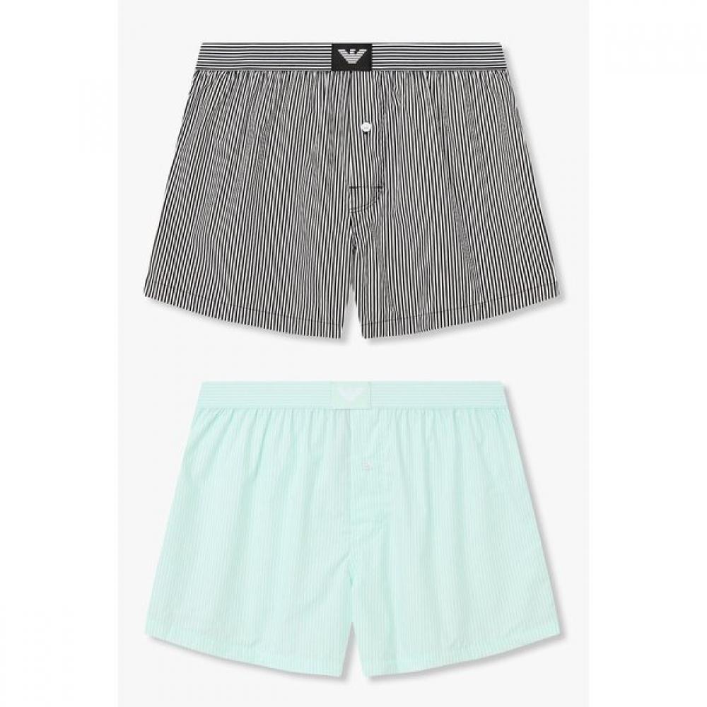 Emporio Armani Men S Stripe Eagle Patch Trunk 2 Piece Set 0816112089 0816112091 S(95)