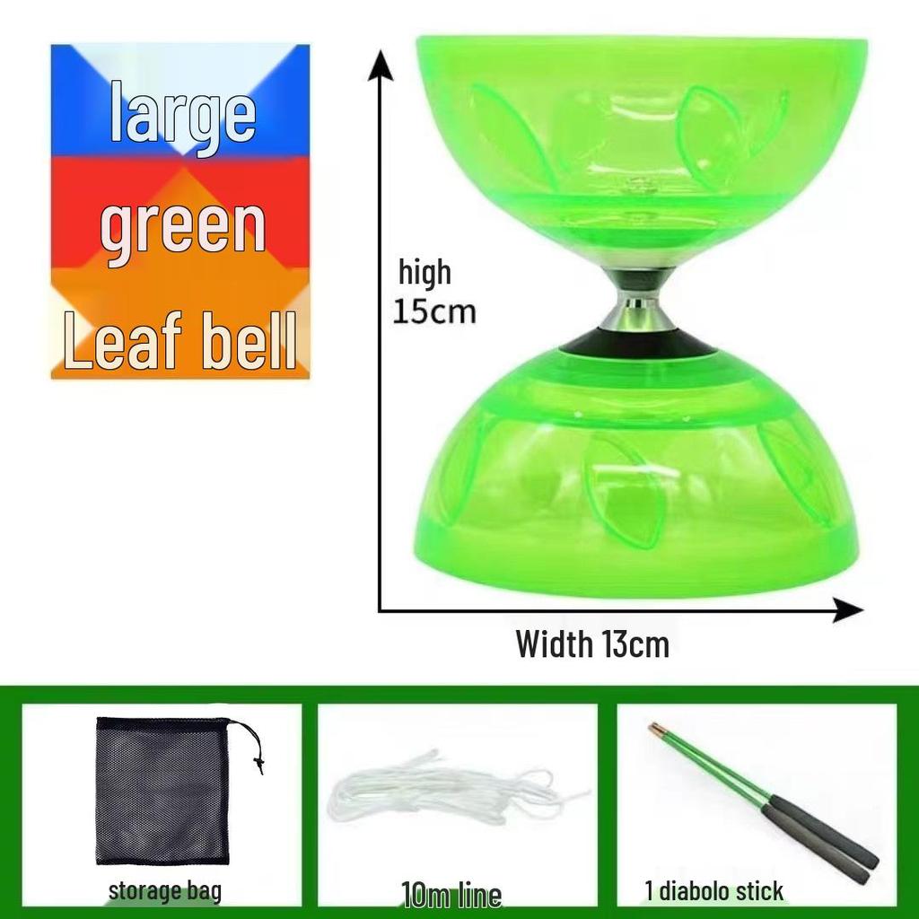 Beginner Student Diabolo Set with Three/Five-Bearing, Bell & Luminous Double-Head