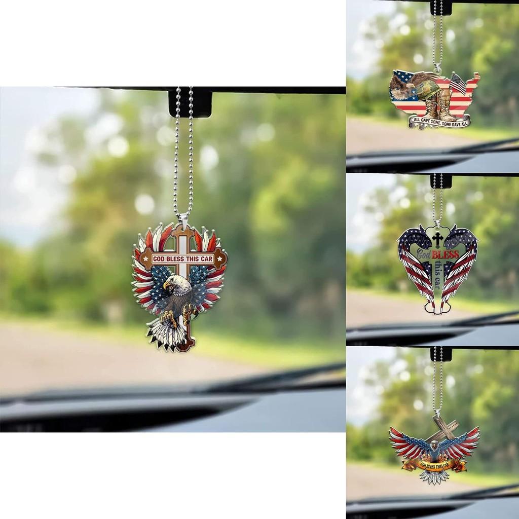 Eyecatching American Acrylic Eagle Flag Car Ornament Colorful Hangings For Home Decor