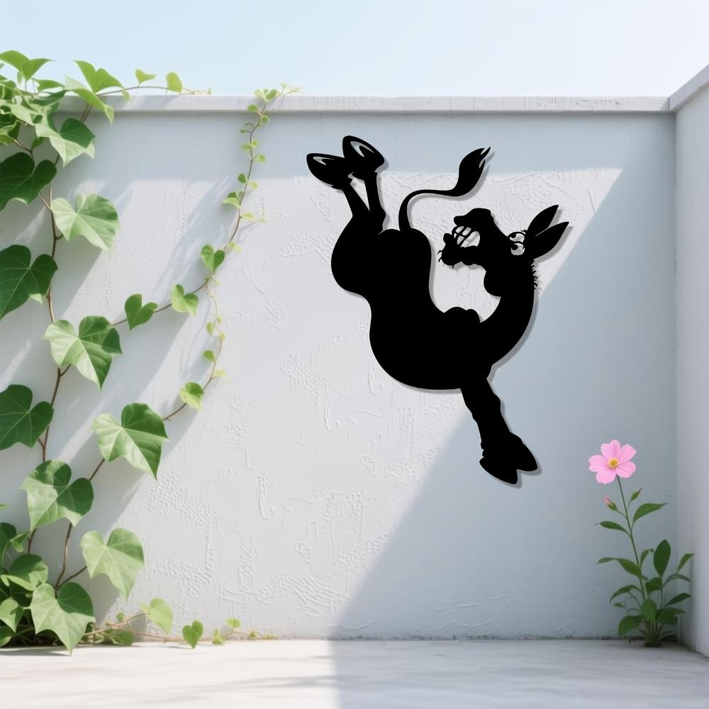 Playful Donkey Metal Wall Art, Rust-Resistant Iron Garden Decor, Vibrant Colors for Backyard, Holiday Gift for Christmas New Year Easter Thanksgiving