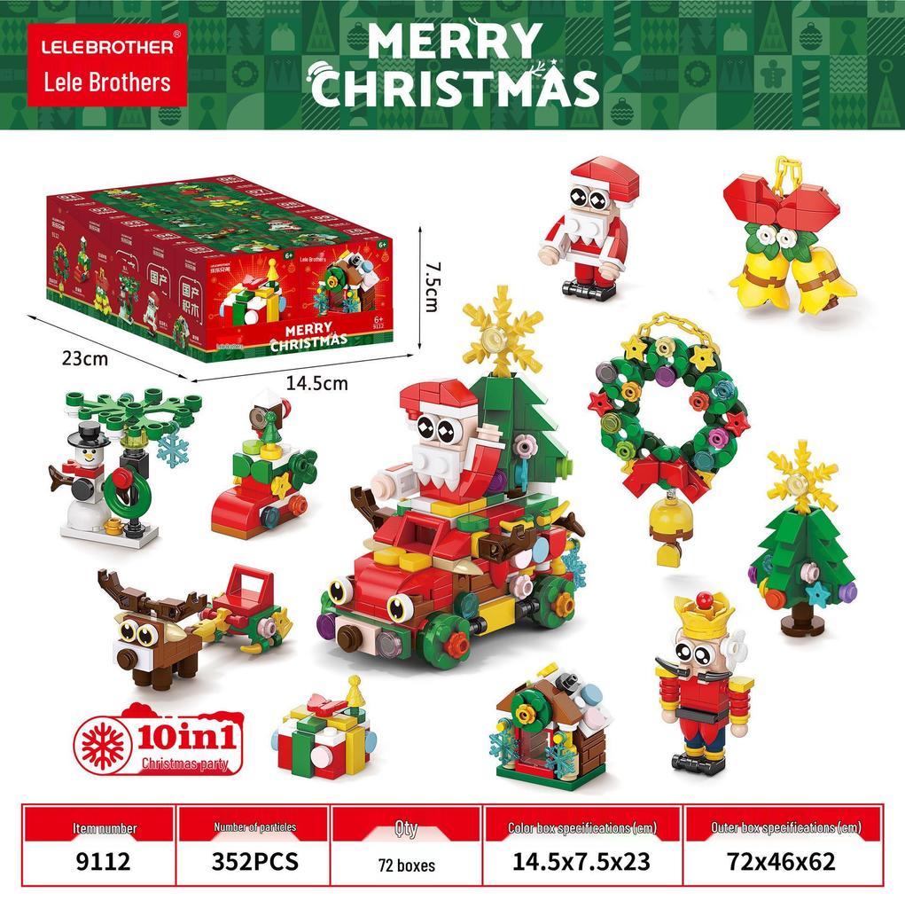 Christmas-Themed Lego-Compatible Building Blocks: Tree, Reindeer & Santa Set