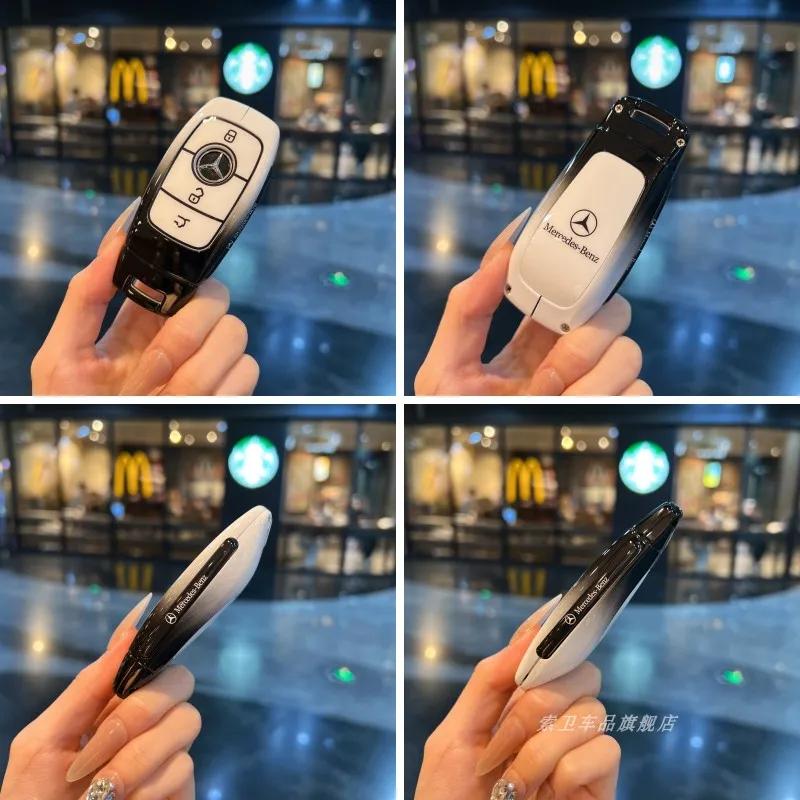 REE4 Car Key Case Cover for Mercedes-Benz A B C E G S Class CLA CLS GLA GLB GLC GLE GLS EQA EQB EQC 3 Buttons Auto Accessories