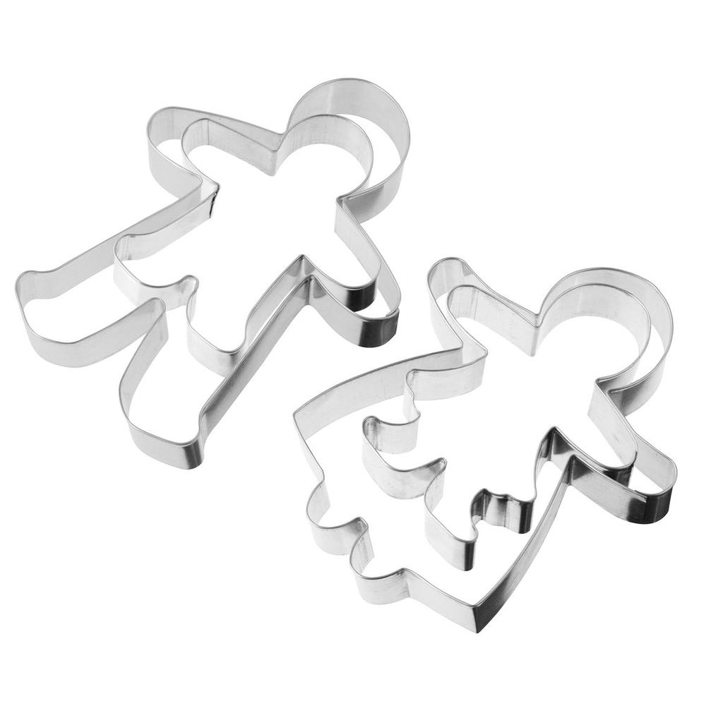 Set of 2 Gingerbread Man Cookie Cutters Random Shape Zenker Cookie Cutters Ref. 42958