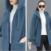 Capospalla Moda da Donna in Lana d'Agnello Sintetica, Felpa Larga Versione Coreana per Primavera e Autunno, Capospalla in Peluche da Donna, Capospalla Casual