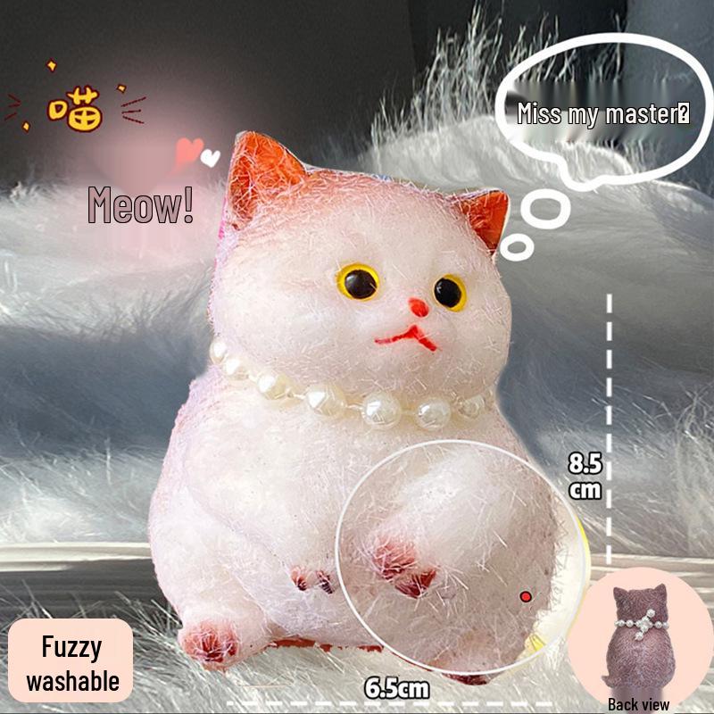 Plüsch-Stoffpuppe Katze Stressspielzeug - Realistische Katzen-Ornament für Büro-Entspannung