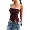 European and American tube tops, drawstring vests, women's side laces, waist and thin irregular wavy edge tops