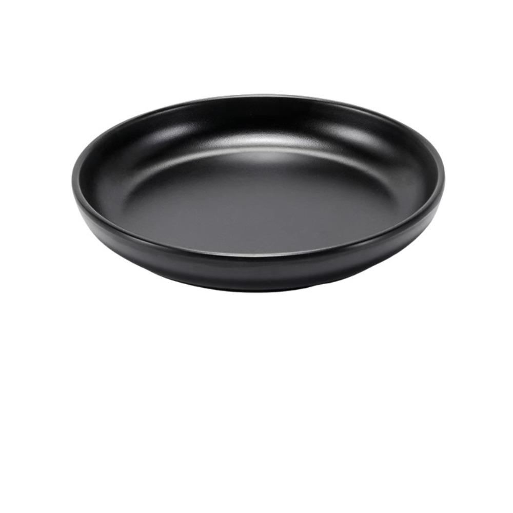 Western Style Beef Flat Plate Black Dinner Plate Cooking Dishes Melamine Plate  Hotel