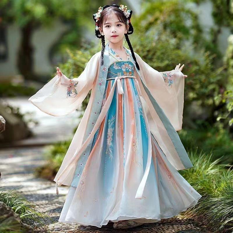 2025 Autumn Hanfu: Children's Tang Dynasty Princess Dress for Girls