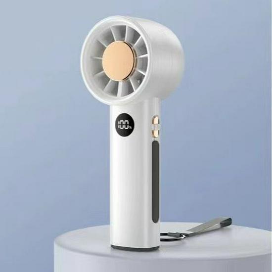 High Airflow Turbo Handheld Fan 2026: Portable USB Rechargeable Mini Fan with Digital Display 160x62x47MM