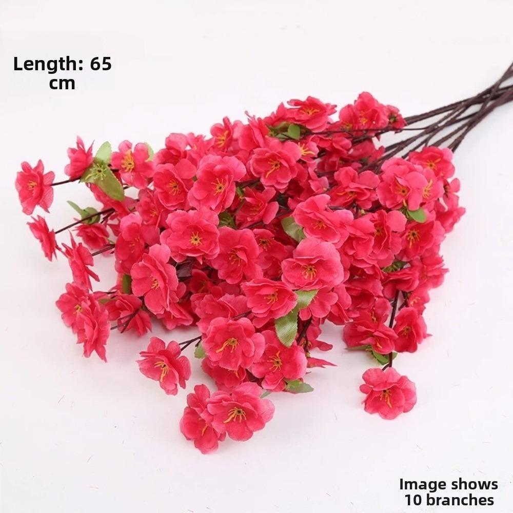3pcs Lifelike Artificial Sakura Flowers Pink Silk Fake Flowers Peach Blossom Branch Table Center