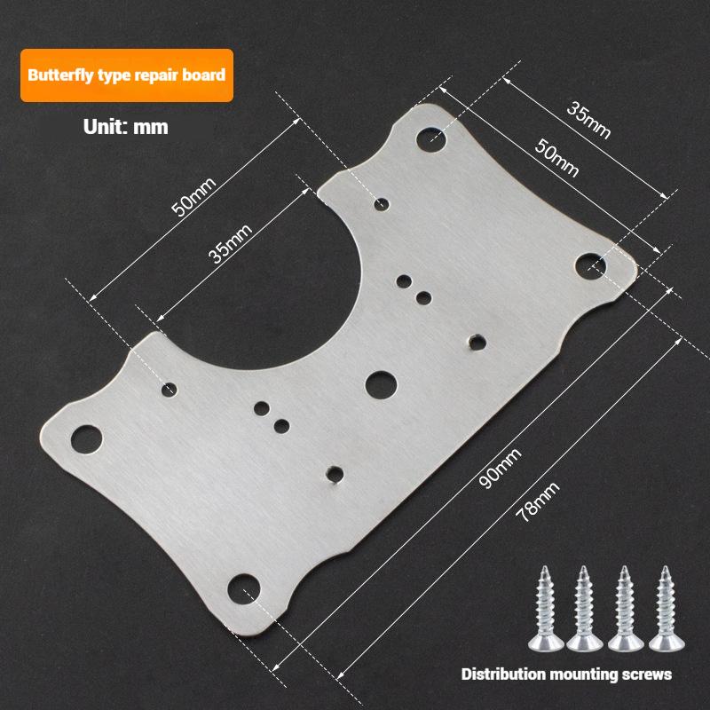 

Stainless Steel Hinge Repair Plate - Heavy Duty Fixing Bracket for Cabinet / Wardrobe Door, Rustproof & Wholesale hardware 10PCS Butterfly repair plate*1