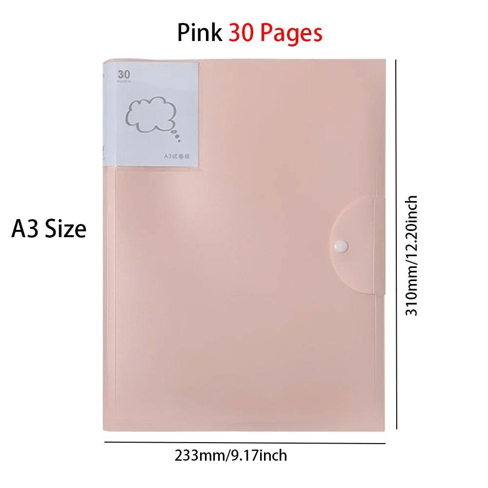 1Pcs Office Supplies A3 Paper File Folder 20/30/40 Pages Art Work Collection Organizer