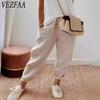 Women's Fashion Casual Solid Color Print High Waist Trousers Pants & Capris