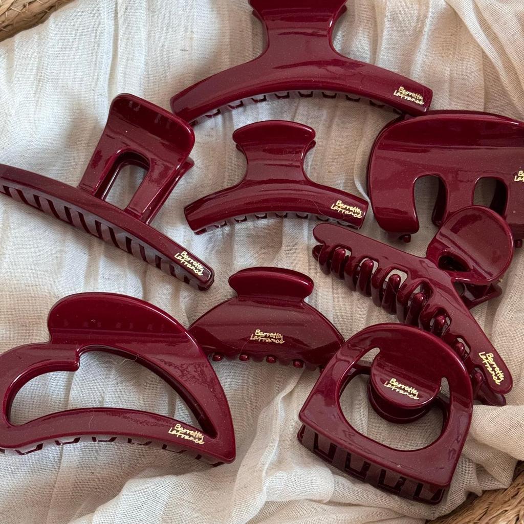 Red Series High-End Half-Up Hair Claw Clip for Women - Delicate New Year Updo Accessory