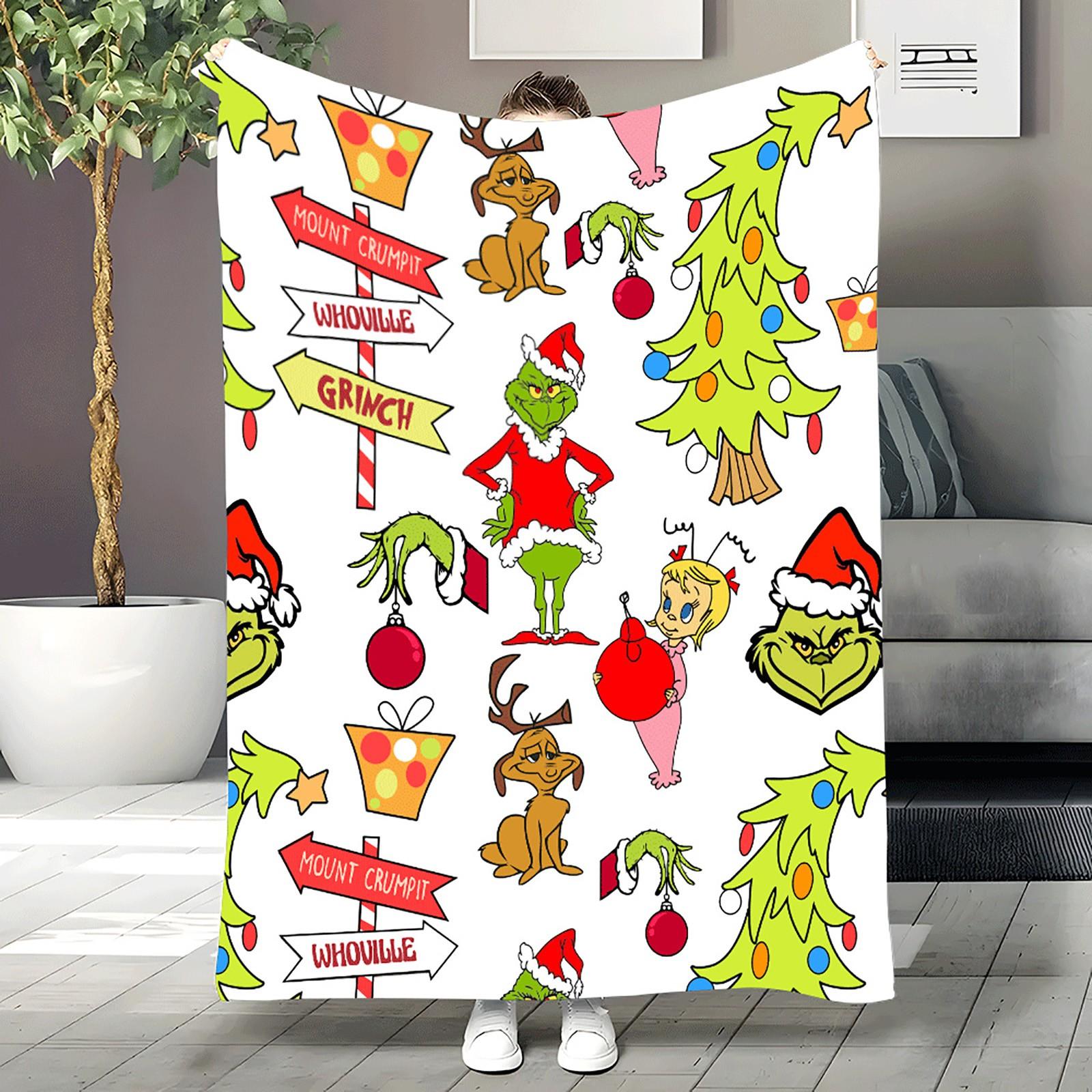 

Christmas Blanket Green Soft Flannel Christmas Decoration Throw Blanket For Xmas Gift, All Seasons, Warm, Breathable, Lightweight Comfortable One Size