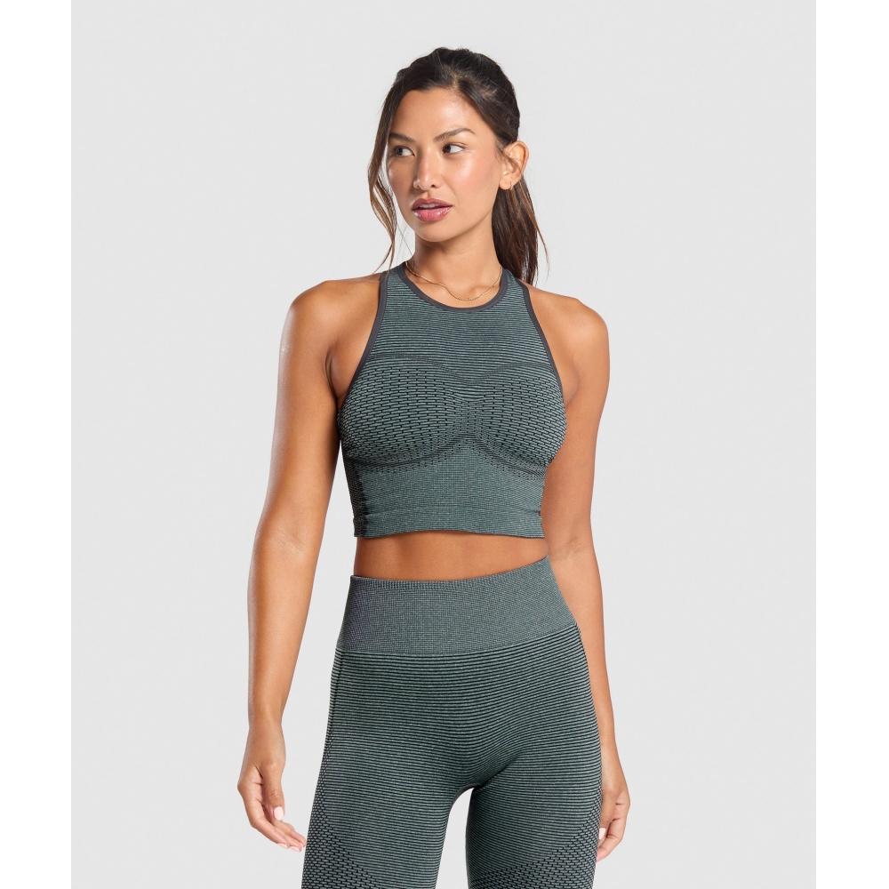 

Gymshark Sport Seamless Cropped Tank Victory Green Discipline Green B2c1k Ec04 XS