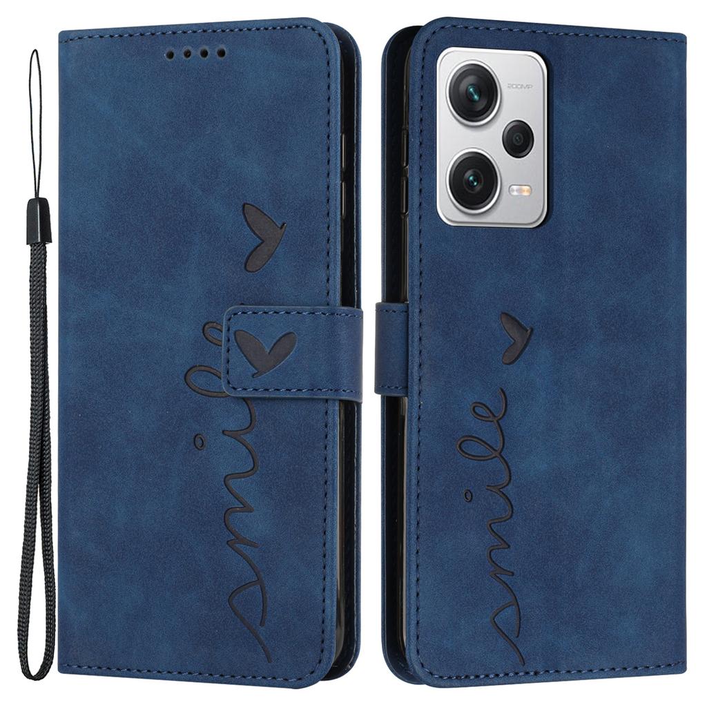 For Xiaomi Redmi Note 12 Pro 5G/Note 12 Pro Speed 5G/Poco X5 Pro 5G Phone Cover Imprinted Heart Shape Stand Wallet Phone Leather Case with Strap