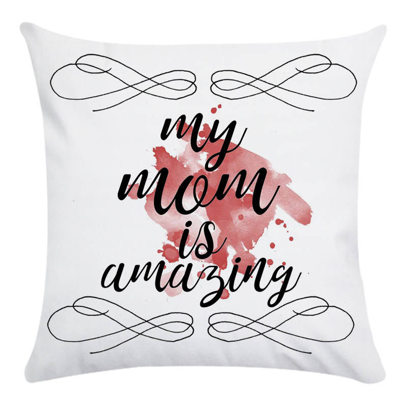 Creative Mother'S Day Letter Patterns Digital Printing Short Plush Pillow Covers For Car Sofa Office Cushion Cover Home Goods