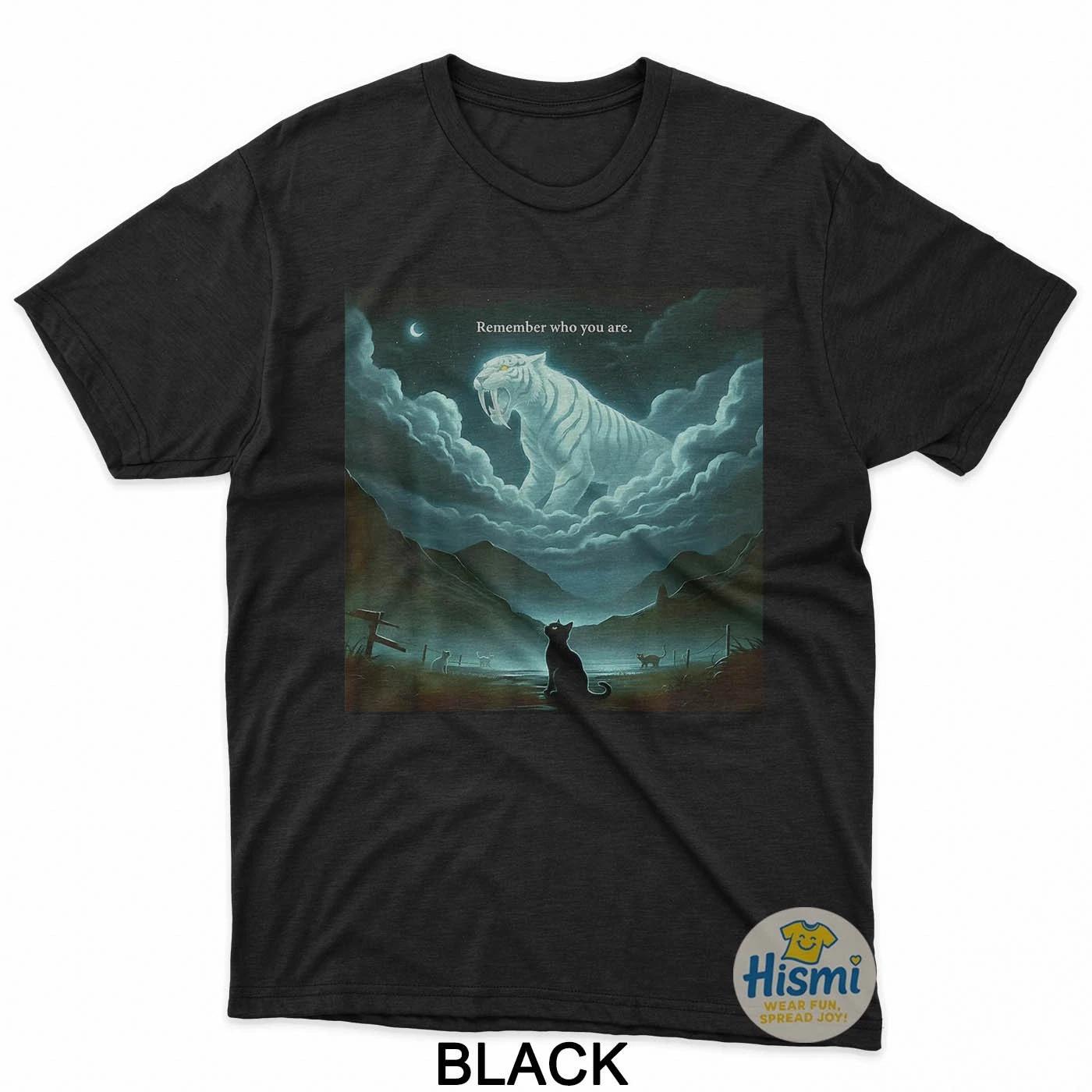 Remember Who Are You Funny Evolution Joke Meme Smilodon Cats T-Shirt XL