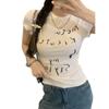 Internet Celebrities Popular Letter Short-sleeved T-shirt Women, Summer New Slim and Thin Printed Top