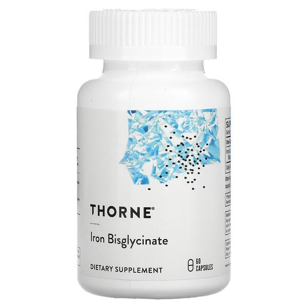 Koupit Thorne Research, Iron Bisglycinate, 60 Capsules za dobrou cenu