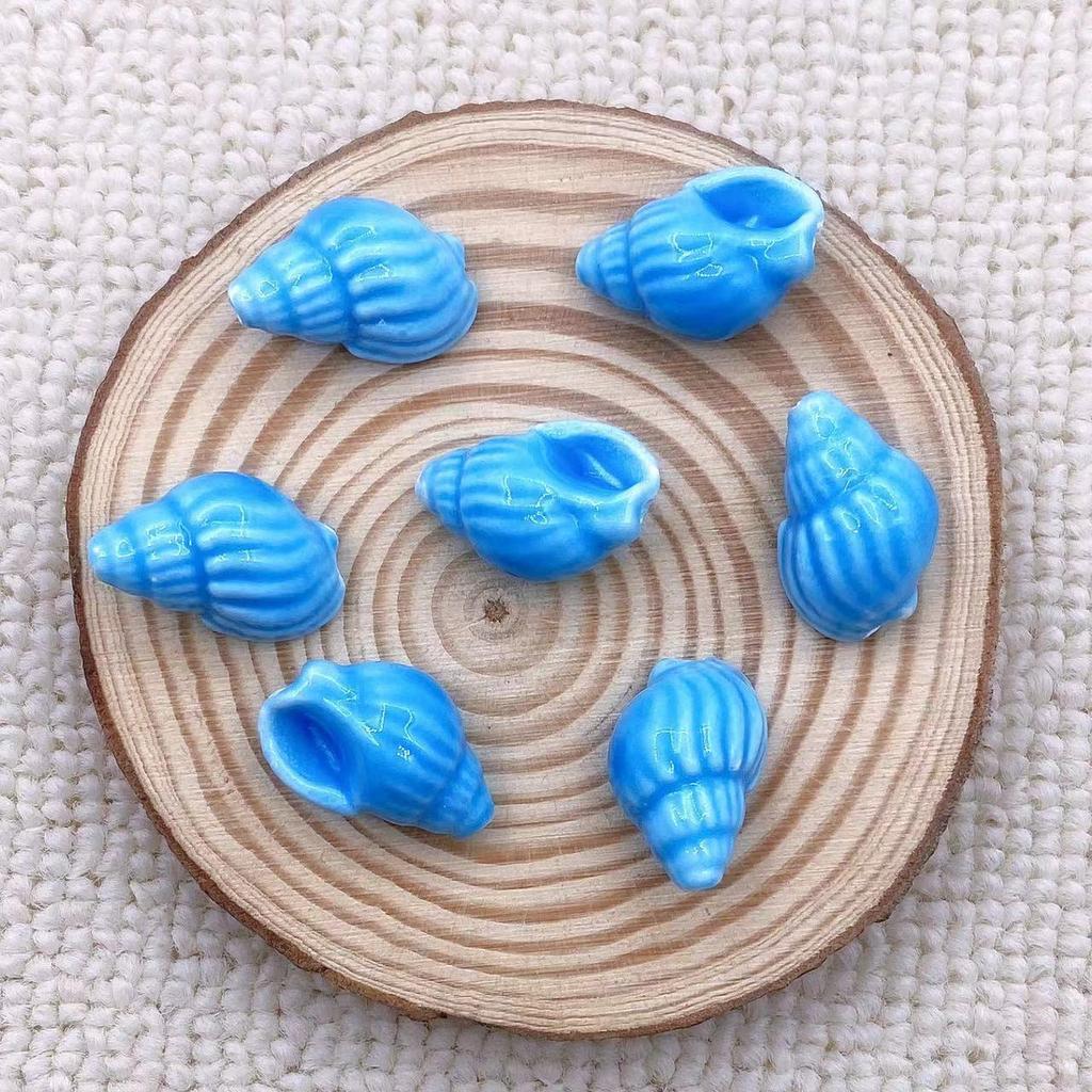 DW43 10Pcs Fashion Conch Shape Good-looking Ceramic Porcelain Beads DIY Handmade Pendant Bracelet Necklace Accessories Jewelry