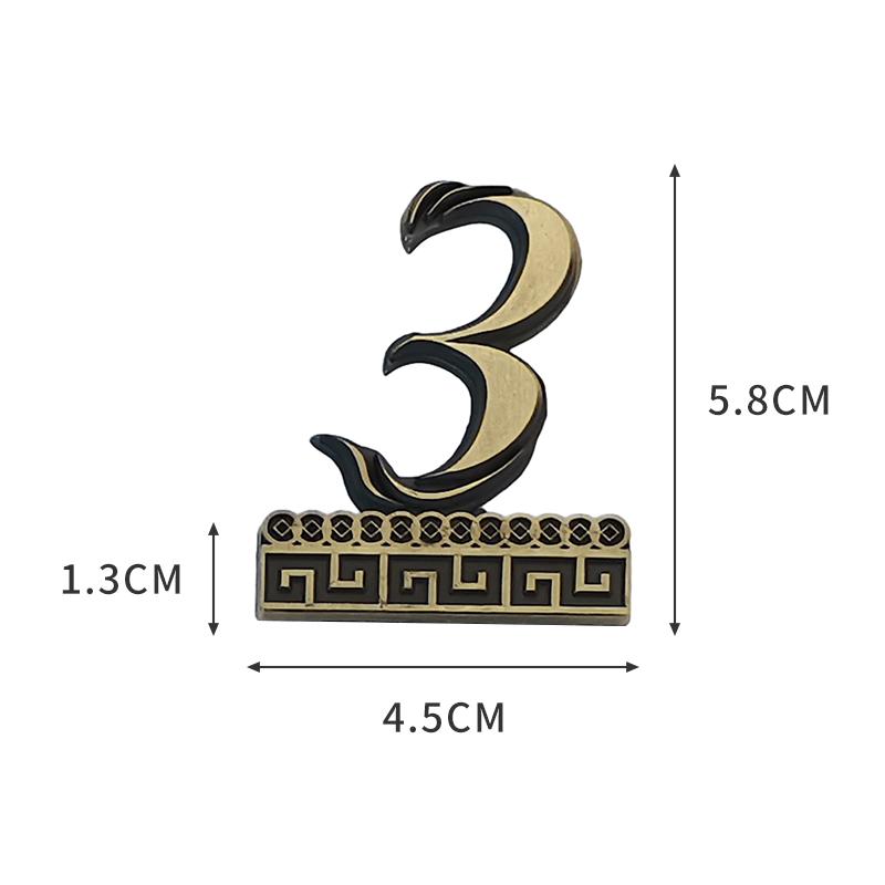 1PCS Relief Metal House Number with Magnet 5.8*4.5cm Door Number Apartment Door Numbers for Outdoor Hotel Home Mail Box Label