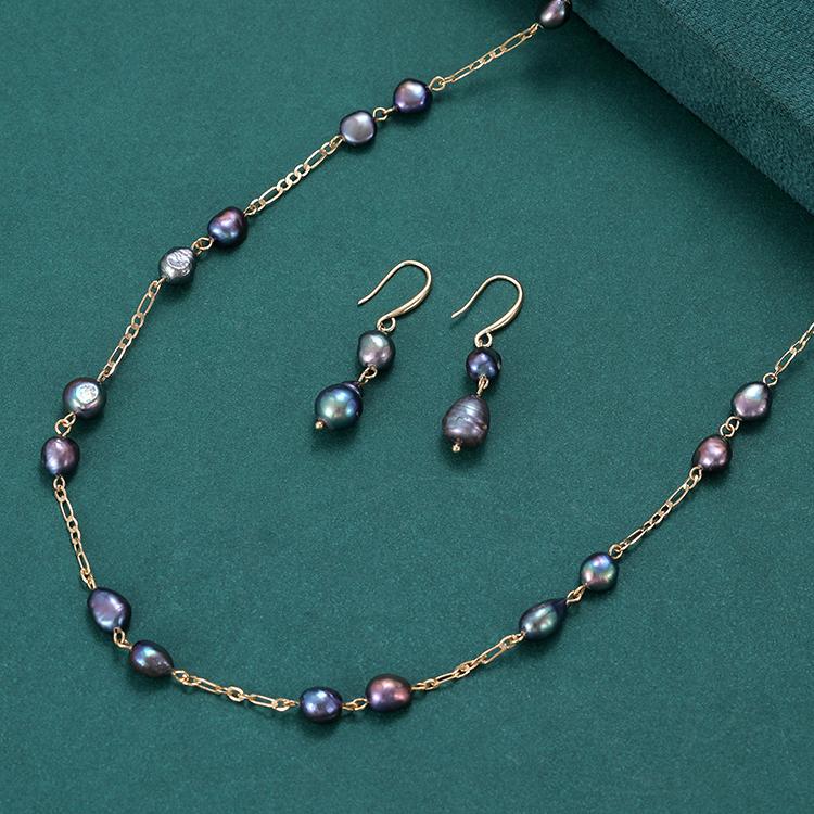 Hawaii Ladies Jewelry Freshwater Pearl 18K Gold Necklace Earrings Pendant Jewelry