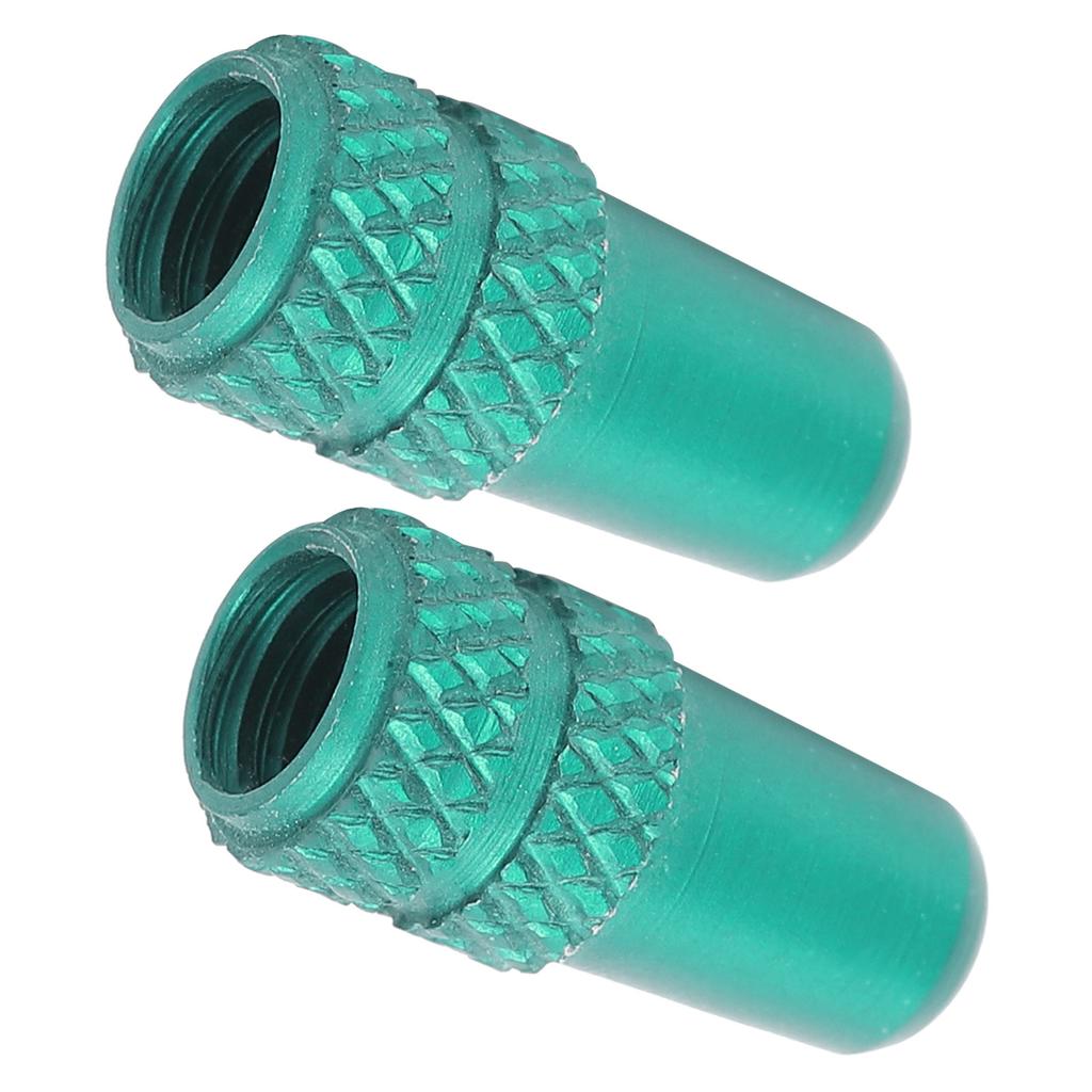 2pcs Presta Valve Caps Aluminium Alloy Presta Cycling Valve Dust Covers Bicycle Tire CapsGreen