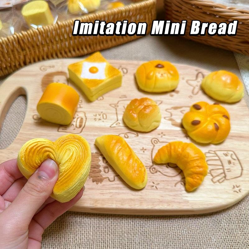 Bread Squishy Ornament Simulated Bread Accessories Soft  Nti-Stress Fidget Gifts Desk Accessories Funny Children'S Day Gift