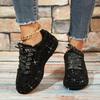 2025 New Rhinestone Thick Bottom Casual Sneakers Women Full Drill Muffin Shoes Rhinestone Single Shoes