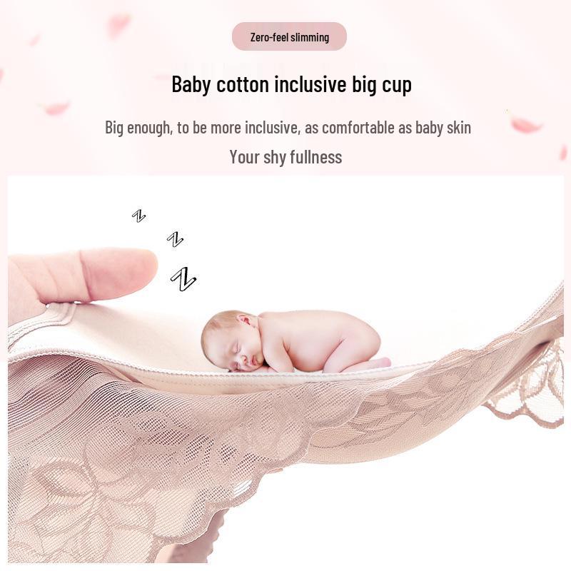 Wirefree Plus Size Front Closure Anti-Sag Push-Up Bra Set for Beautiful Back