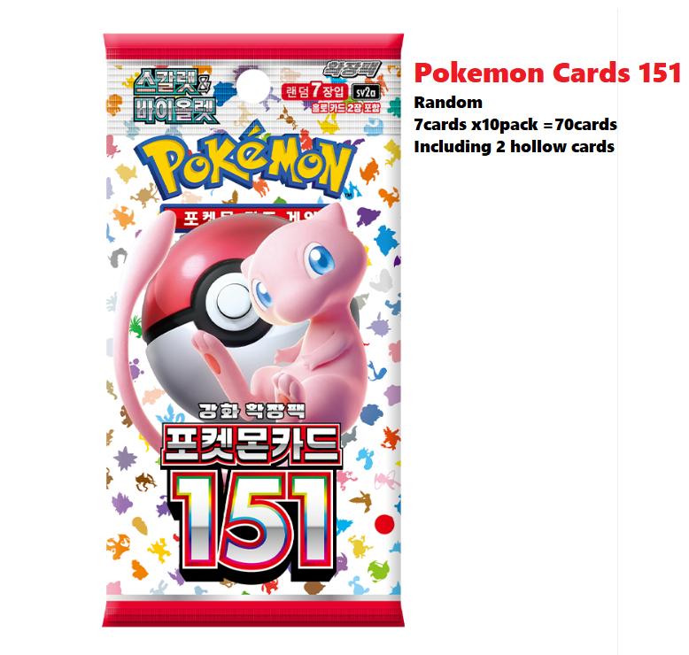 

Pokemon Cards 151 Booster Box sv2a 10 packs * 7 cards Scarlet & Violet Korean Version 10pack x 7cards