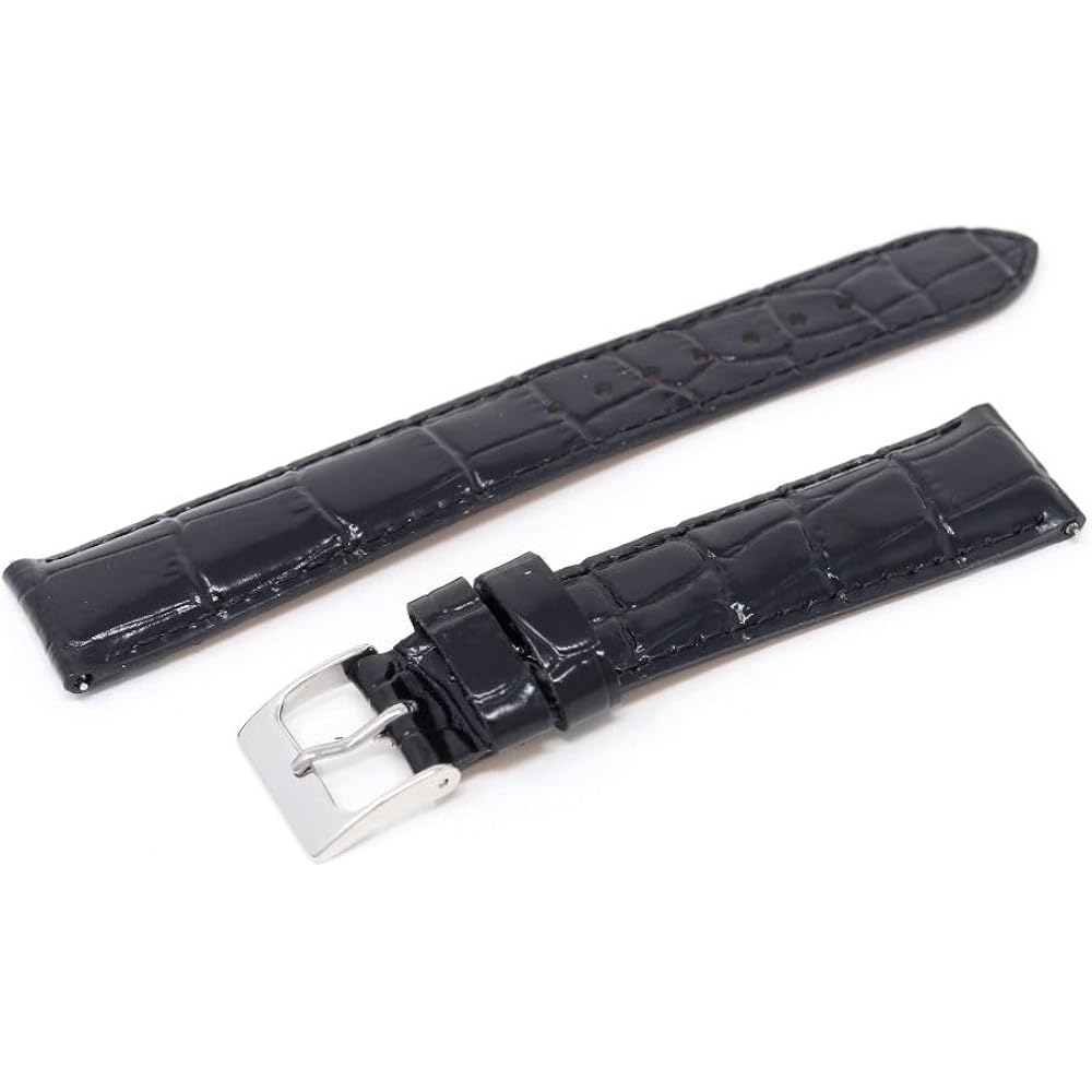 Seiko Band 20mm Cowhide Men's Black Black Watch Strap with Seiko Care Instructions RS03C20BK