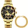 Stylish Men's Quartz Watch - Stainless Steel Calendar Watch with Classic Casual Design, Ideal for Daily Wear, Business, and Formal Occasions