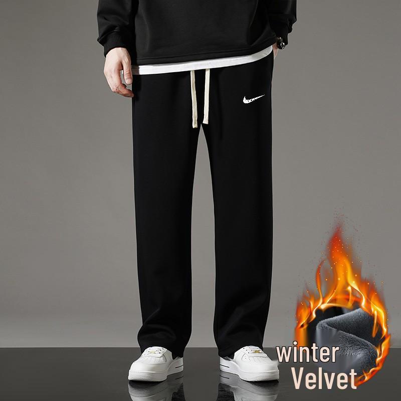 Pantaloni de trening la modă căptușiți cu fleece pentru bărbați și femei 2025: Pantaloni casual sport de exterior pentru toamnă/iarnă