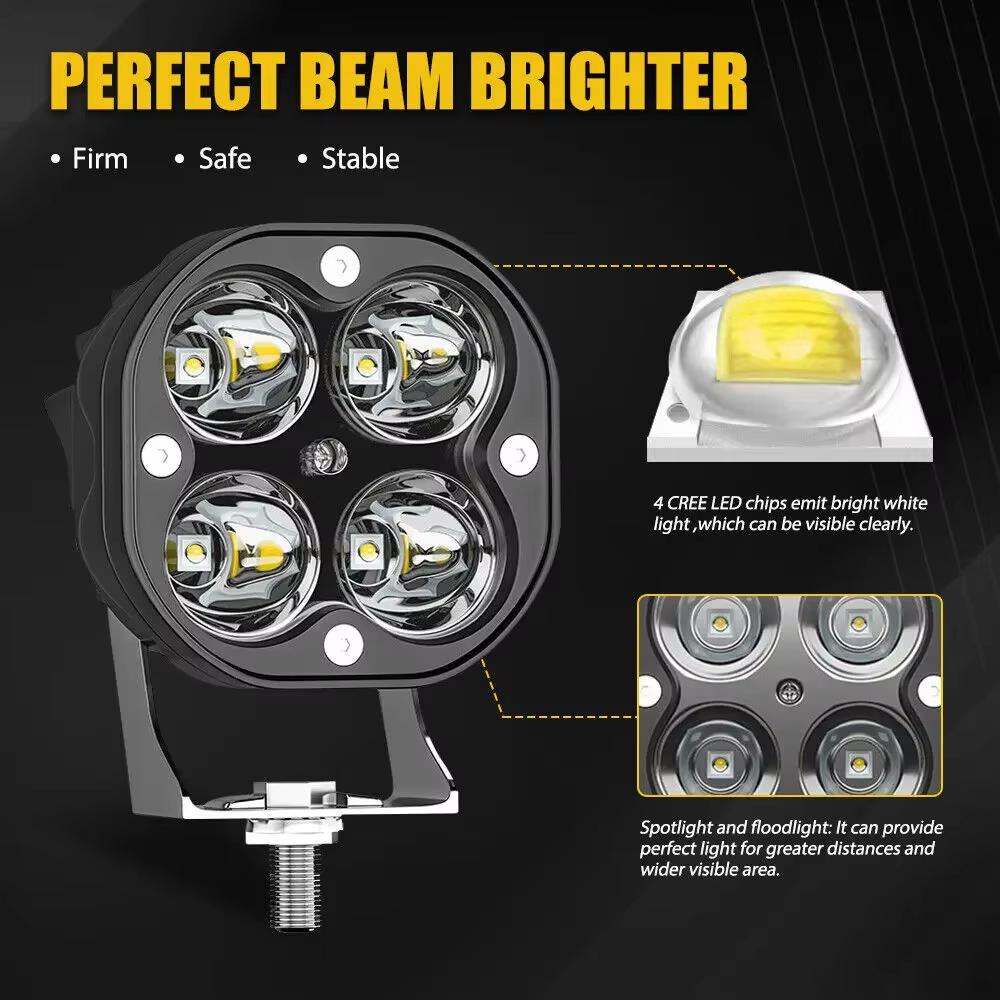 D1 3 Inch 40W Square Spotlight IP67 Waterproof Car LED Work Light 12V/24V Off Road Fog Lamp