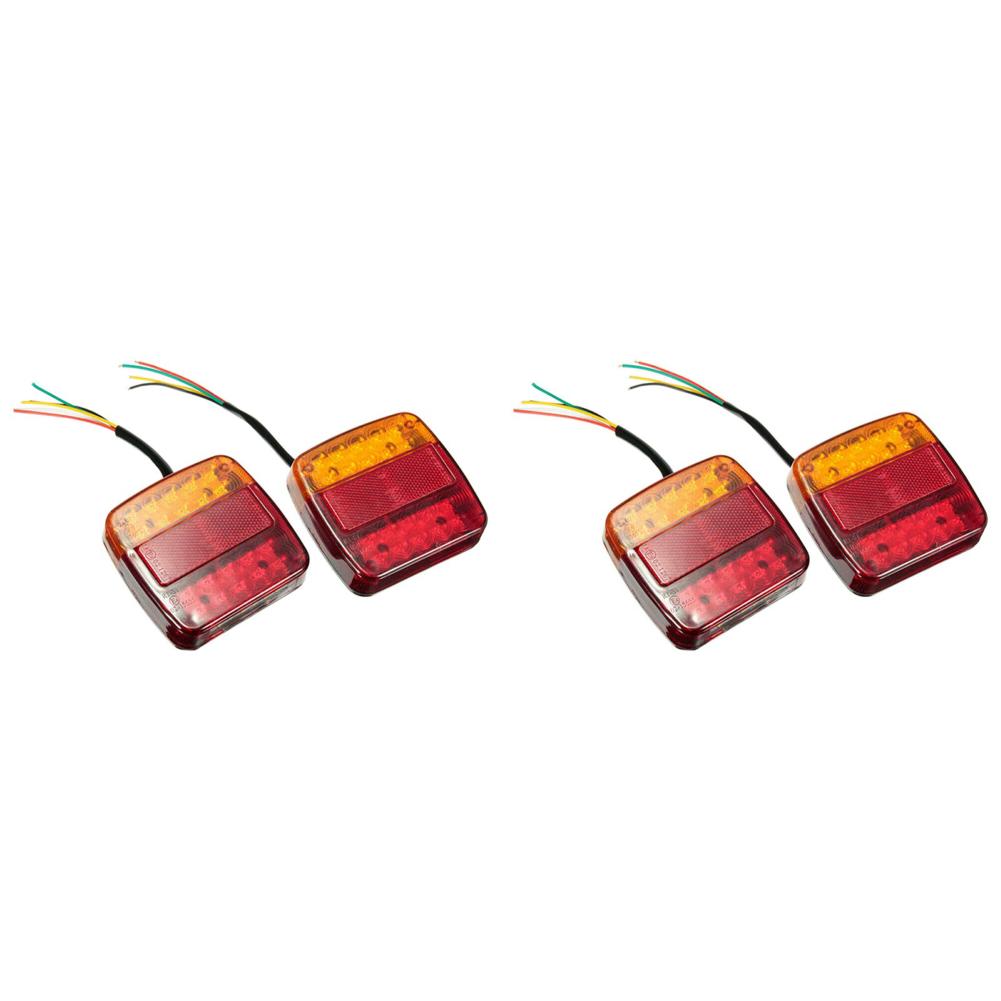 4PCS/2PCS Stop Tail Lights IP65 Waterproof 12V 26 LED Tail Light Super Bright Car Number Plate Light for Trailer Truck Caravan