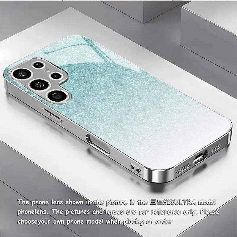 Electroplated Gold New Phone Case for Samsung Galaxy S26 Ultra S25 Plus S24 S23 S22 Fe Tempered Glass Artistic Texture Patterns