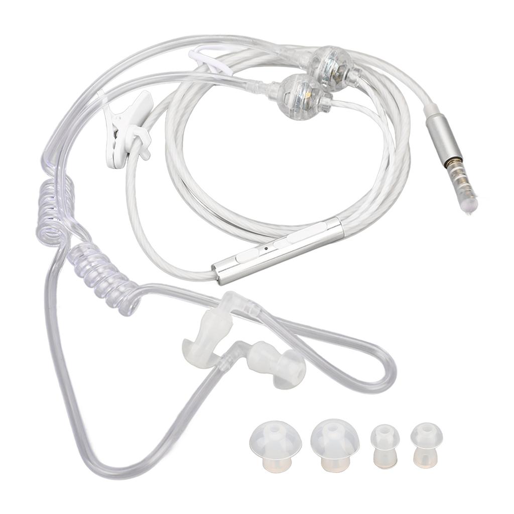 Tube Earbuds Ergonomic Radiation Noise Reduction Portable Binaural 3.5mm Tube Headset for Laptop Tablet