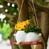 Cute Smiley Face Hanging Planter Resin Smiley Face Couple Planter Pot Creative Hanging Flower Pot For Indoor Outdoor Plants