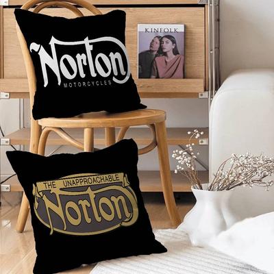 N-NORTONS Motorcycle LOGO Pillow Gifts Home Office Furnishings Bedroom Sofa Car Cushion Cover Case 45x45cm