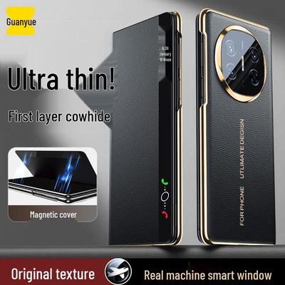 Guanyue Genuine Leather Folio Case for Huawei Mate X Series