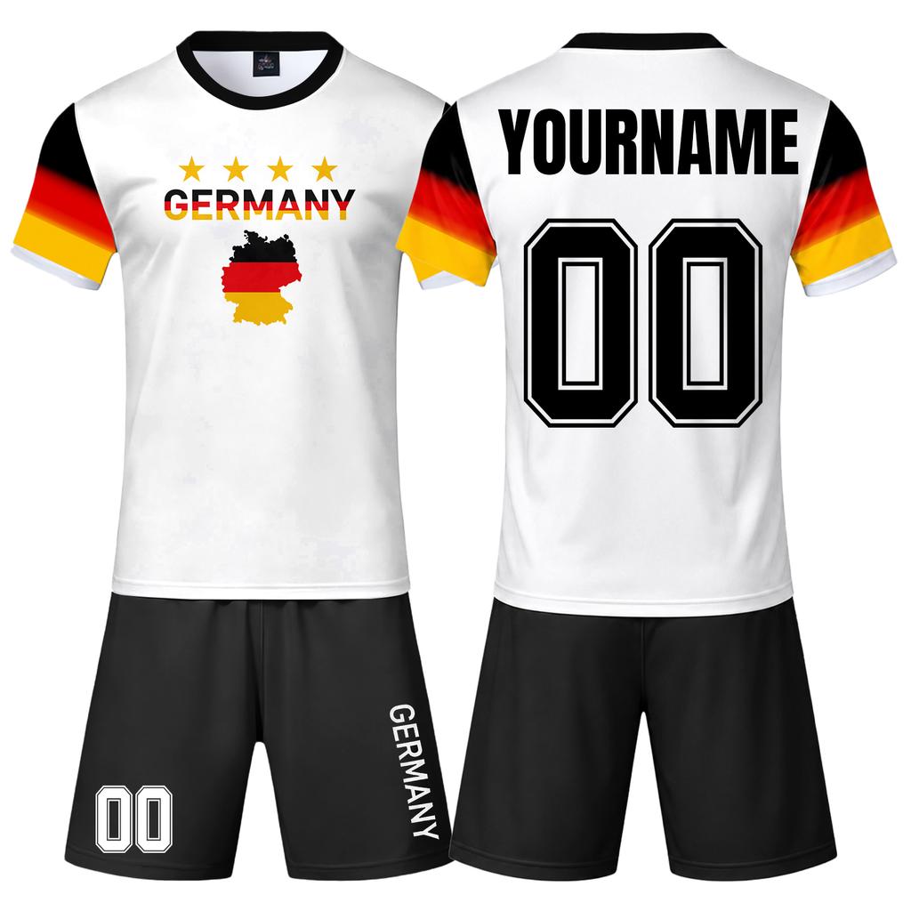Adult and Kids Soccer Jersey Set Customizable Football Shirt and Shorts Lightweight Breathable Sportswear Suitable for Team Training and Matches