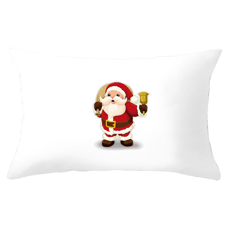 New Christmas Peach Skin Lumbar Pillowcase Cartoon Print Series Sofa Cushion Cover Throw Pillow Cover
