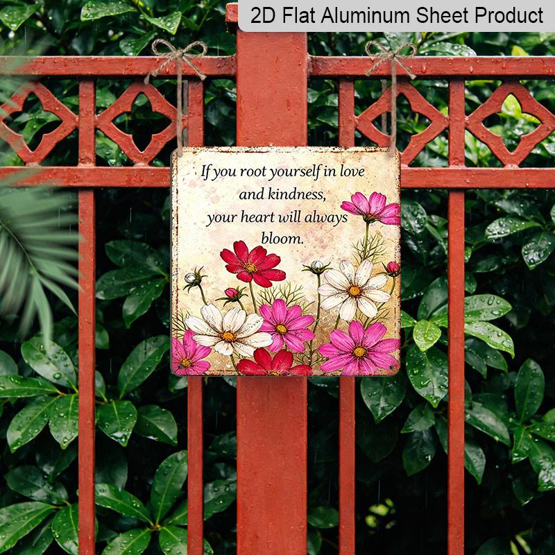 2D Flat, 1pc Vintage Aluminium Wall Sign Suitable for Bedroom & Living Room Decor - Thick Retro Decoration Panel, Perfect Housewarming Gift for Home