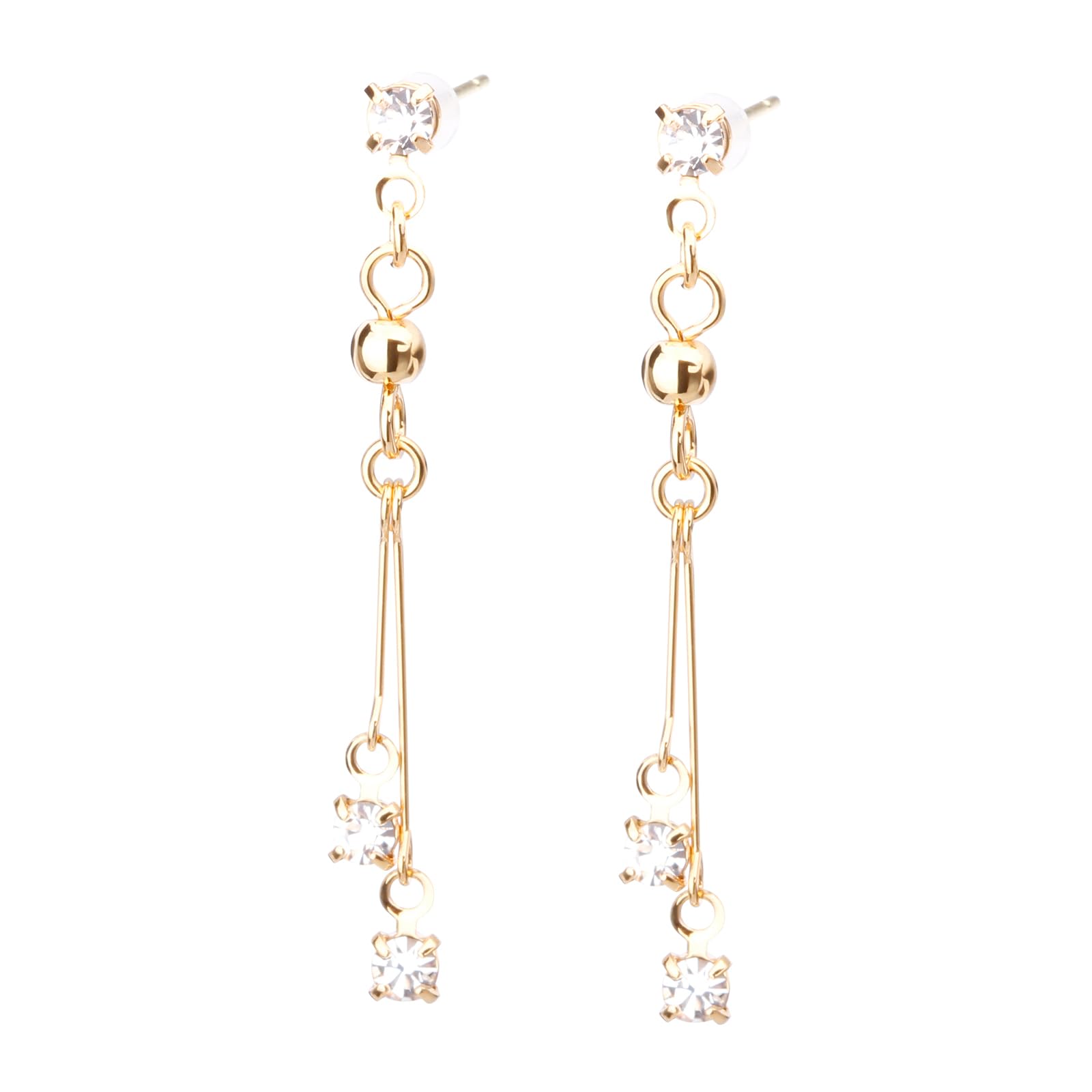 

LOKUMI Виготовлено з 18-каратного металу K18 K18 Гіпоалергенний металевий біжутерія Довгі прості нікелеві подарункові сережки, Японія, Стовпчики, Сережки, Жіночі, Гвоздики,